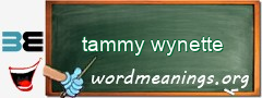 WordMeaning blackboard for tammy wynette